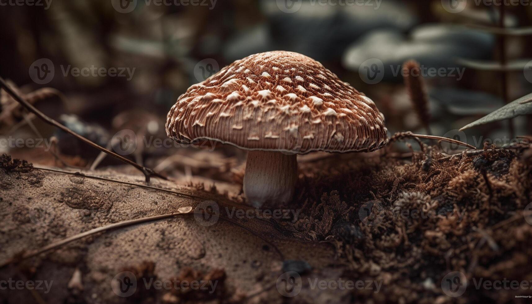 fungo velenoso crescita nel foresta, velenoso e viscido generato di ai foto