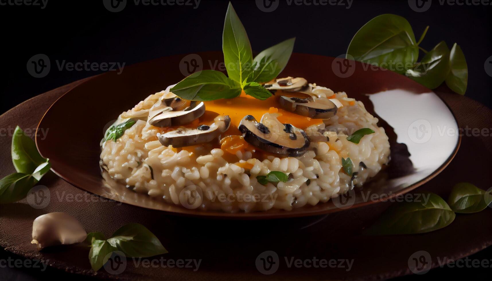 salutare risotto con fresco verdure e parmigiano formaggio generato di ai foto