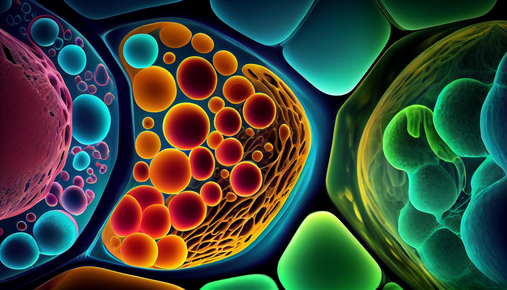 microbiologia rivela il vivido astratto natura di vita generato di ai foto