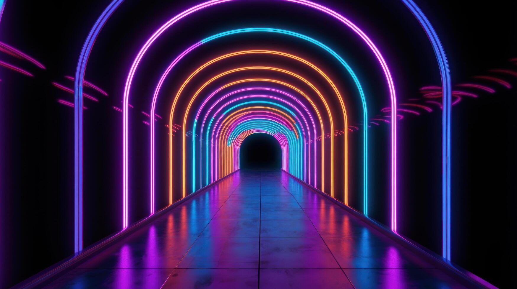 futuristico neon sfondo. illustrazione ai generativo foto