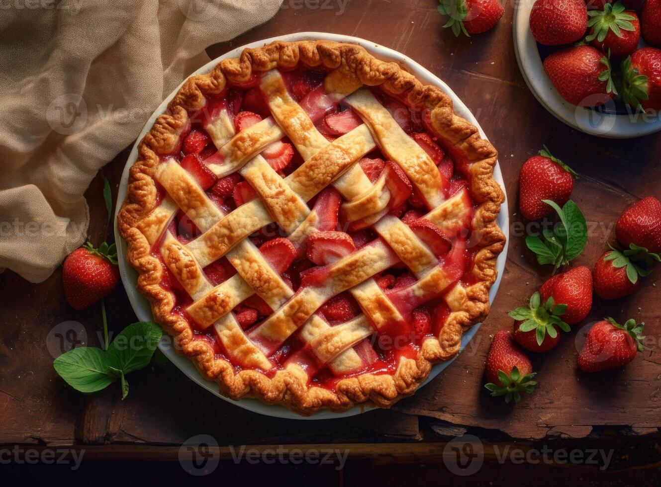 fragola crostata. illustrazione ai generativo foto