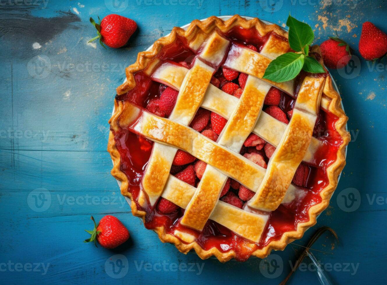 fragola crostata. illustrazione ai generativo foto