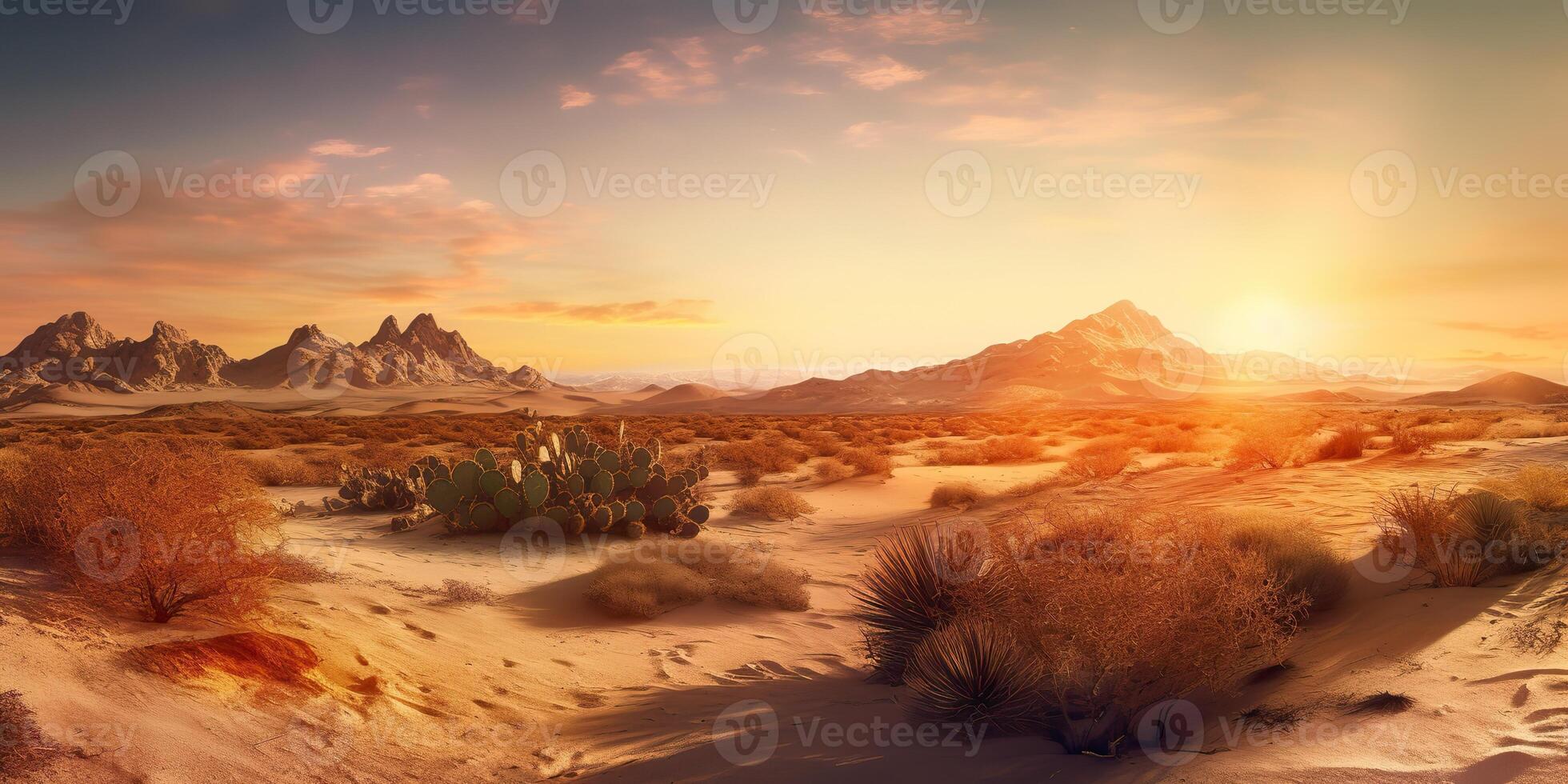 ai generato. ai generativo. foto illustrazione di messicano deserto con cactus. grafico arte