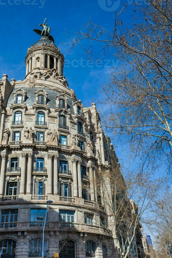 dettaglio di il storico edificio di il unione e il spagnolo Fenice a passeig de grazia nel Barcellona Spagna foto