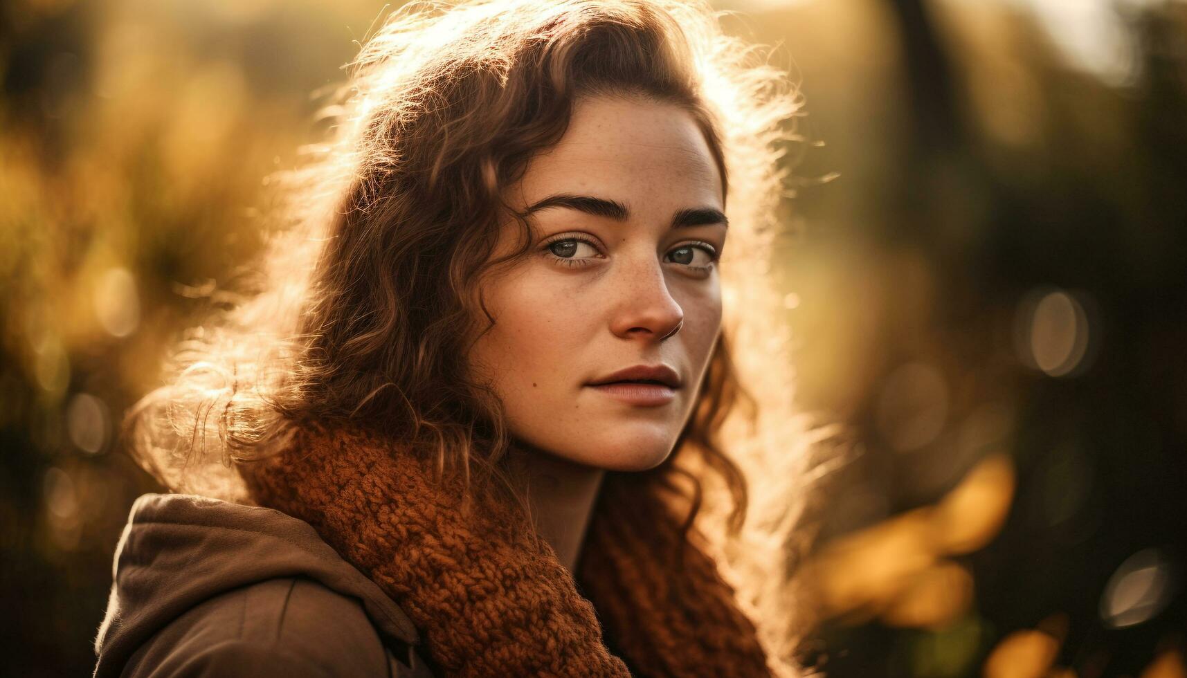 giovane donna sorridente nel natura bellezza generato di ai foto