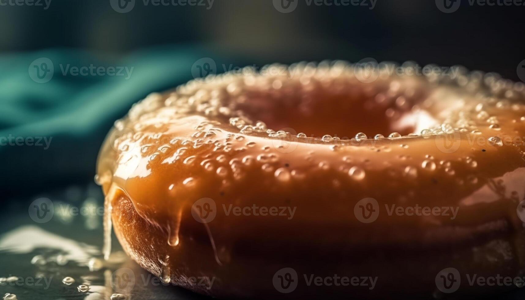 appena al forno ciambella, cioccolato glassatura, malsano indulgenza generato di ai foto