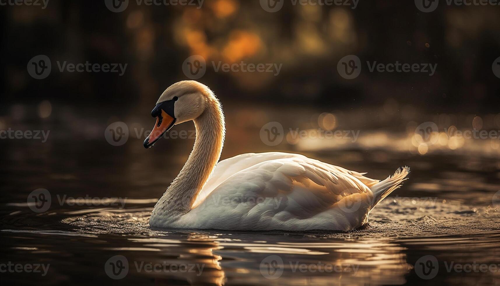 muto cigno eleganza riflessa nel tranquillo stagno generato di ai foto