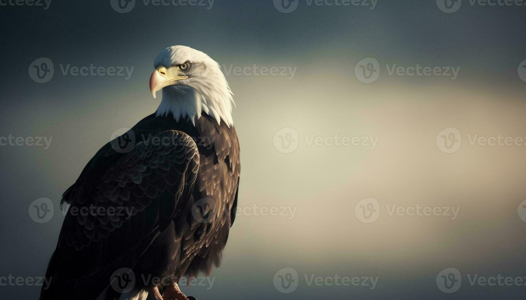 maestoso uccello di preda perching su ramo generato di ai foto