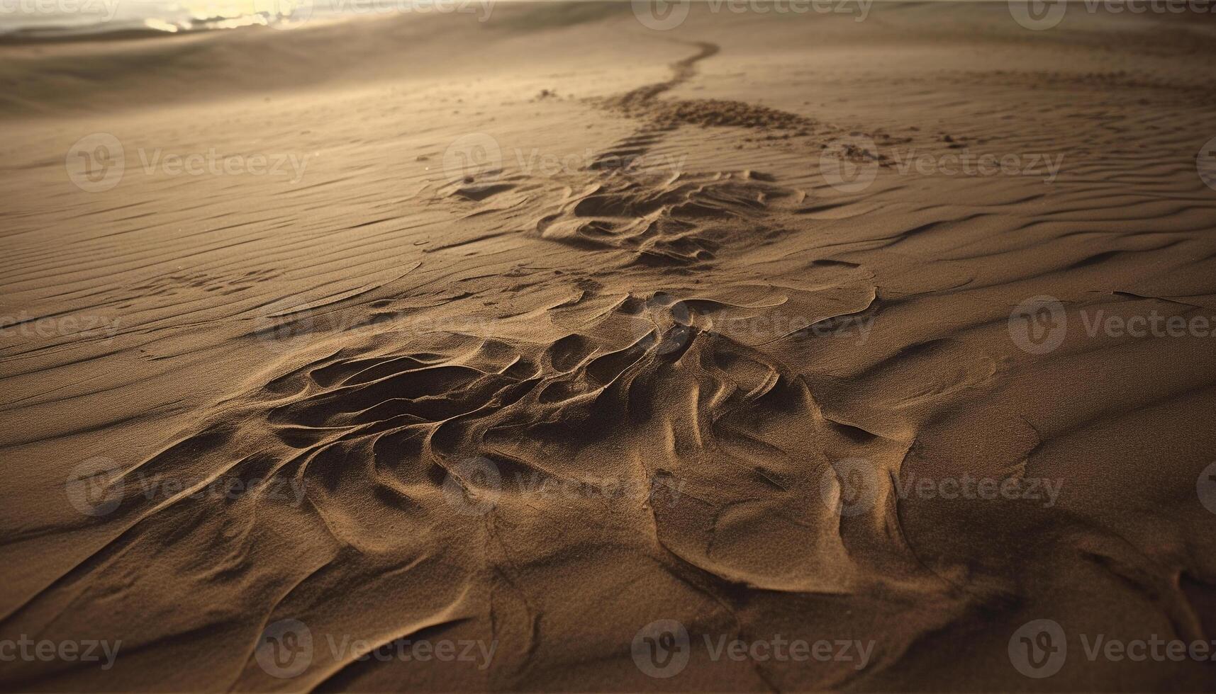 increspato sabbia duna modello nel tranquillo tramonto generato di ai foto