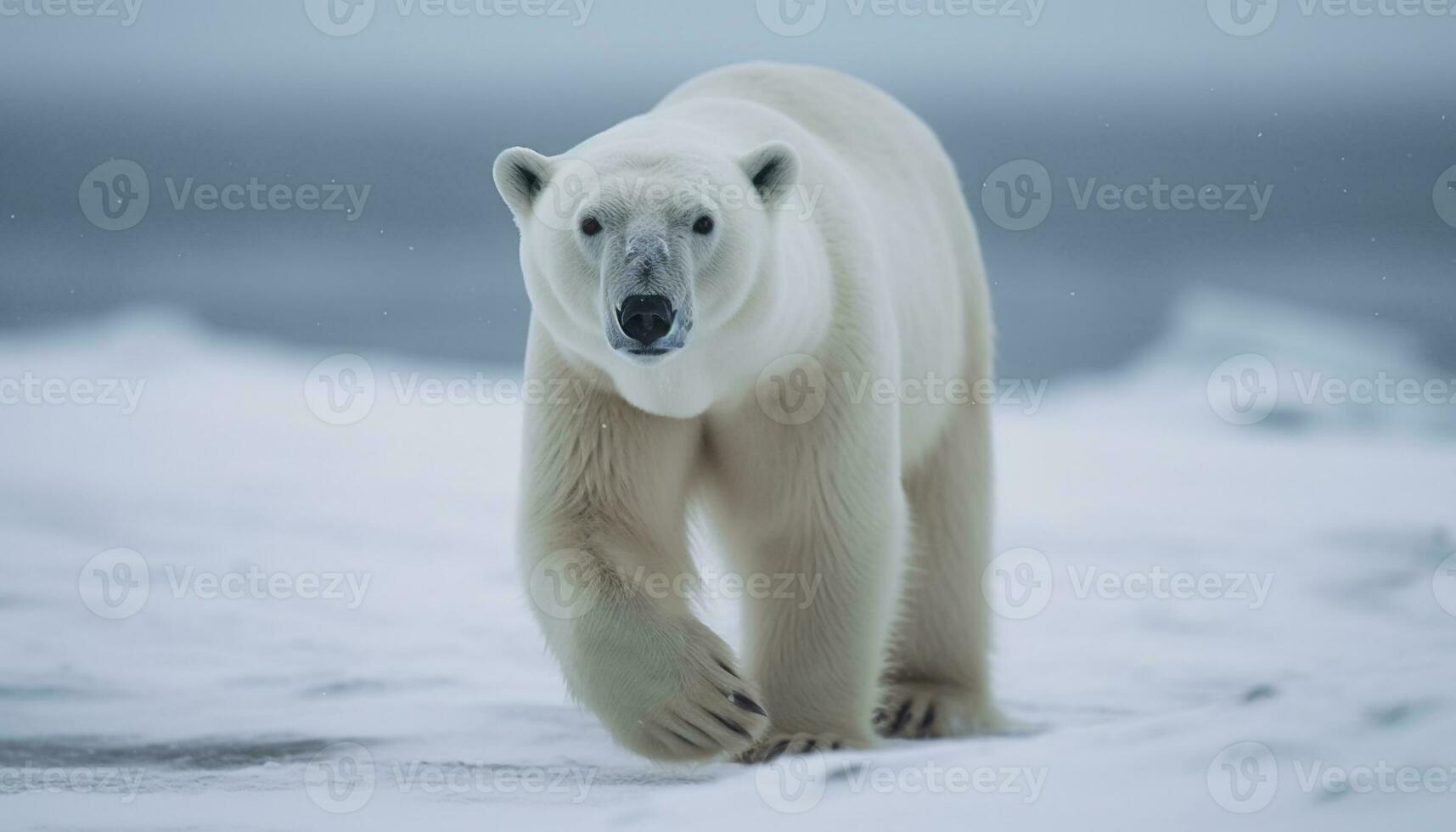 artico mammifero a piedi su ghiaccio nel inverno generato di ai foto