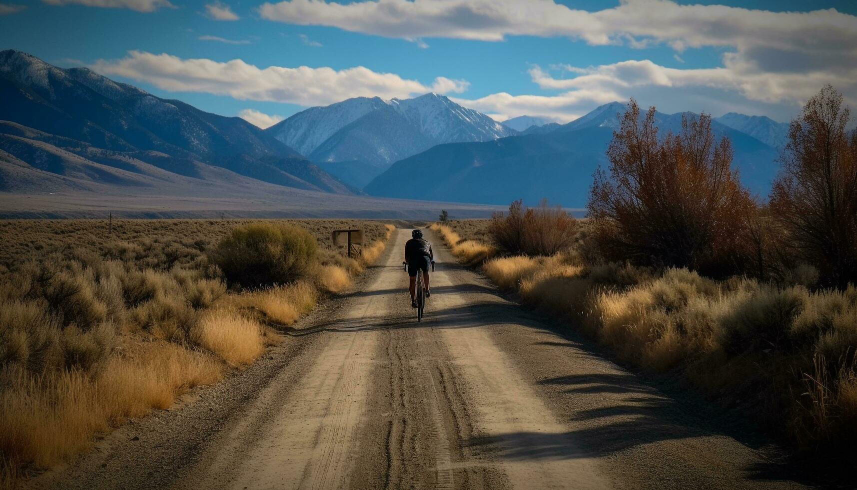 montagna bike uomini Esplorare estremo terreno all'aperto generato di ai foto