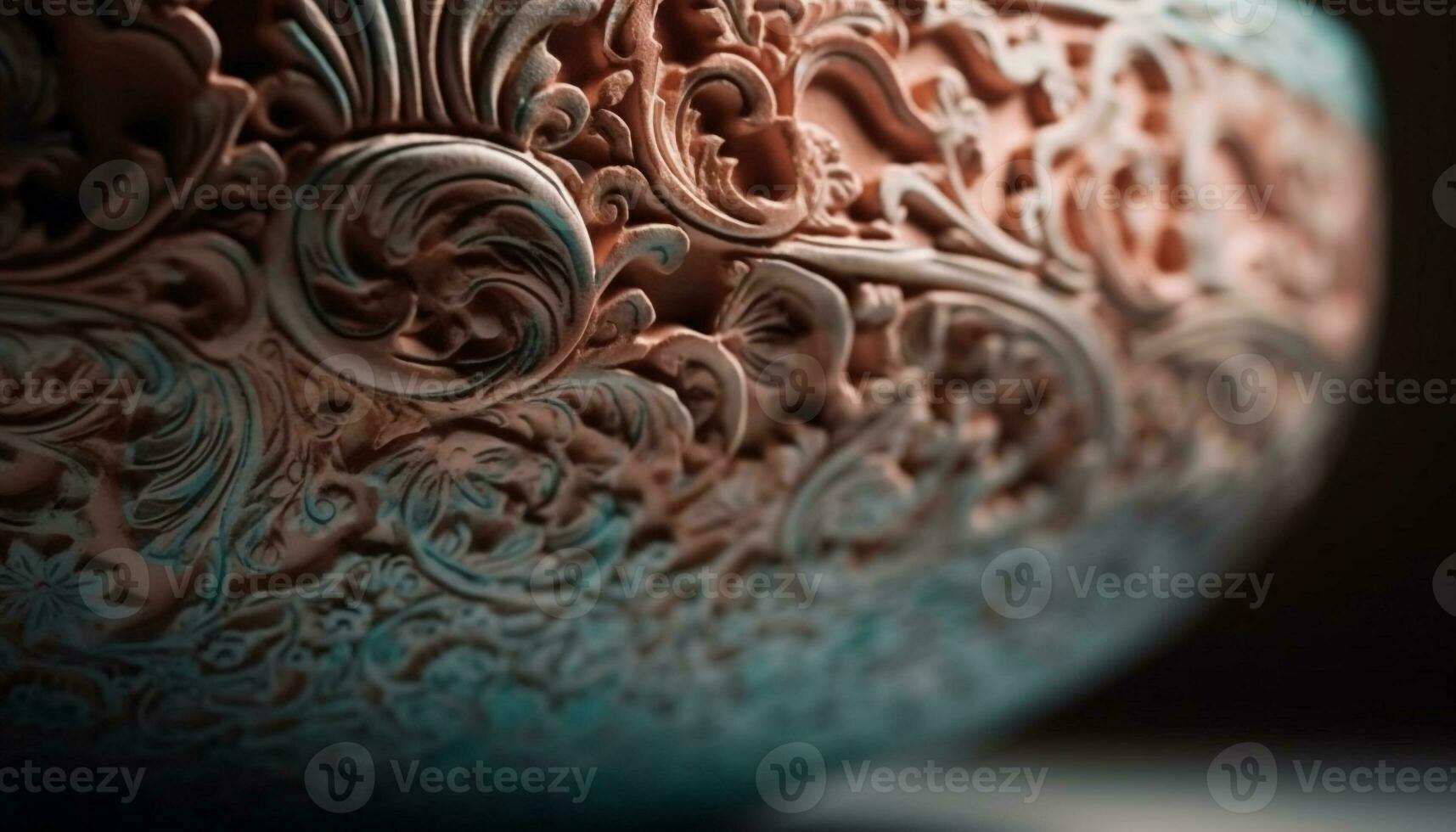 ornato ceramica vaso con floreale modello design generato di ai foto