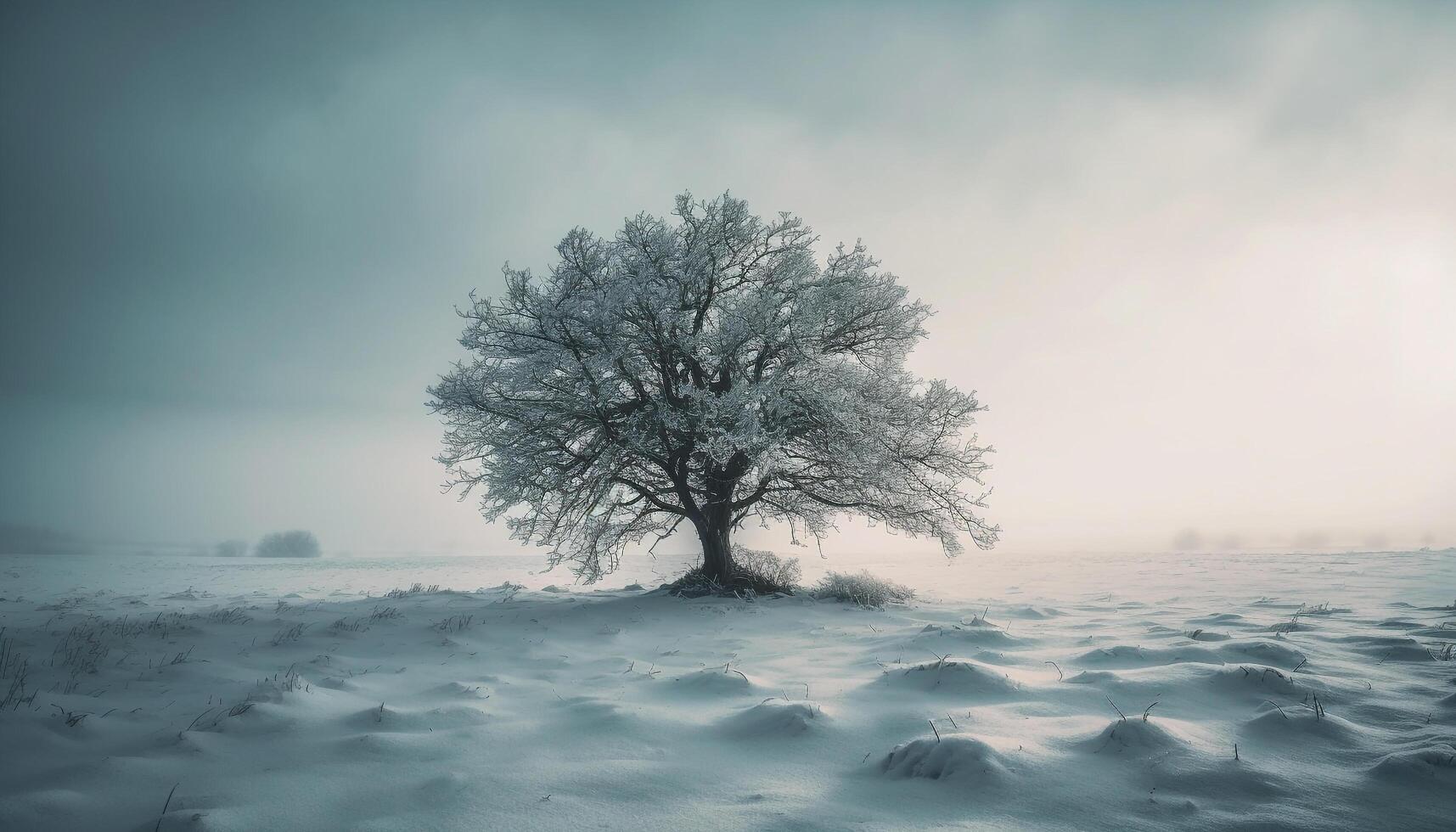 solitudine nel inverno foresta, tranquillo bellezza circonda generativo ai foto