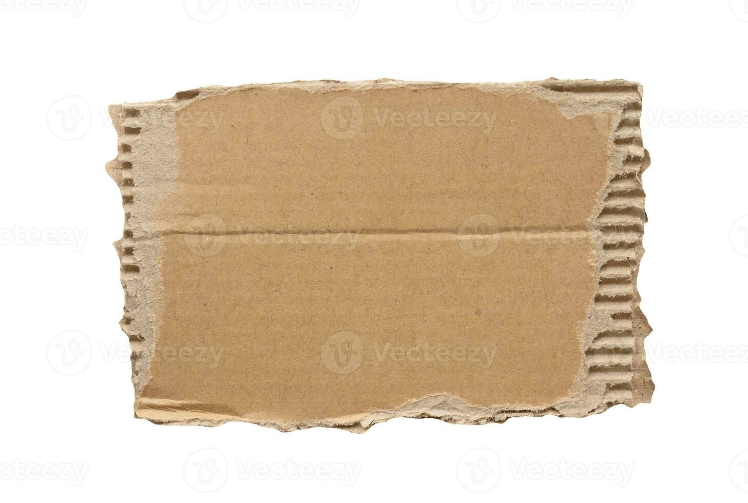 Marrone cartone carta pezzo isolato su bianca sfondo foto
