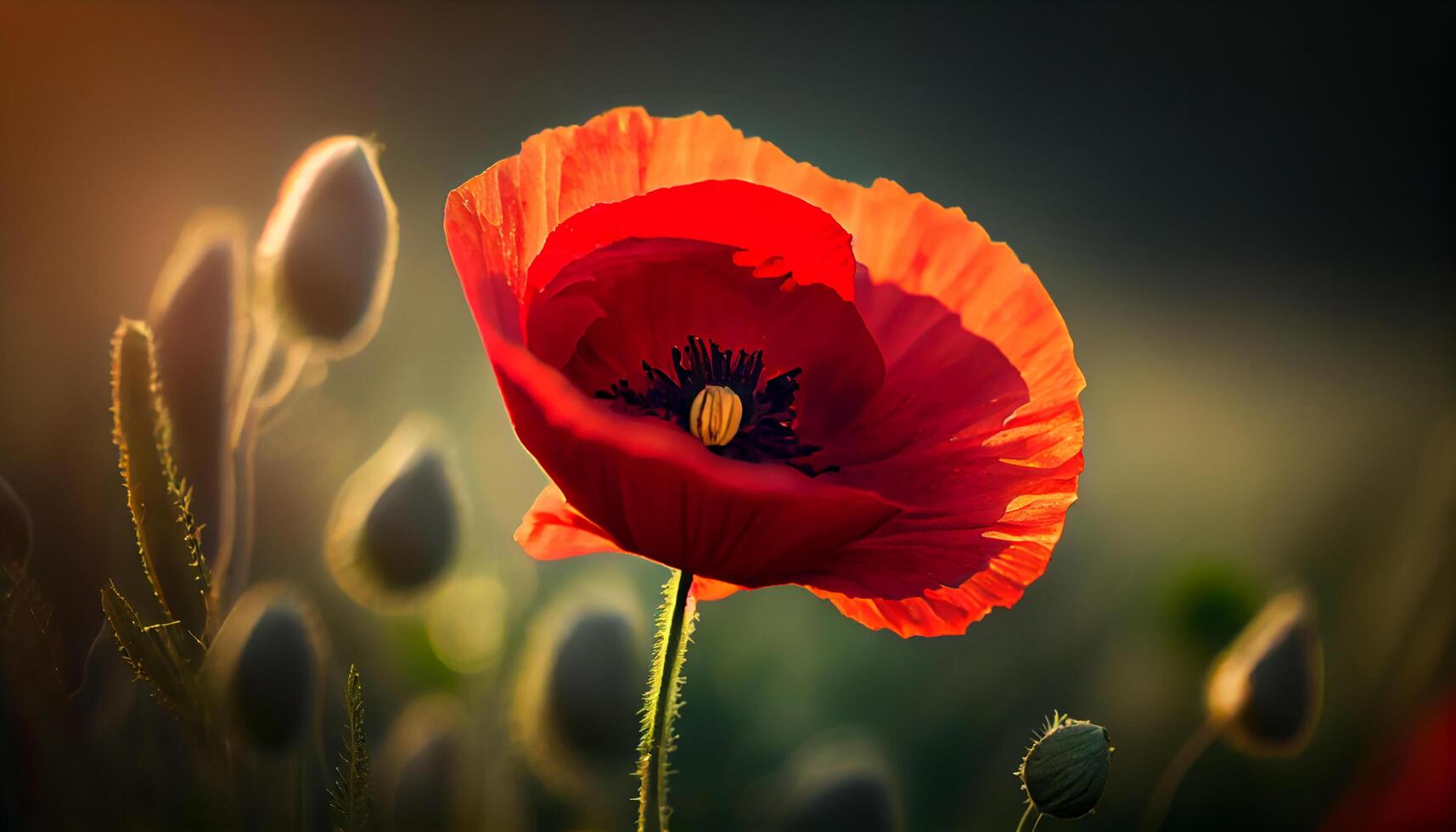 vivace Fiore di campo prato a tramonto, viola fiori ,generativo ai foto