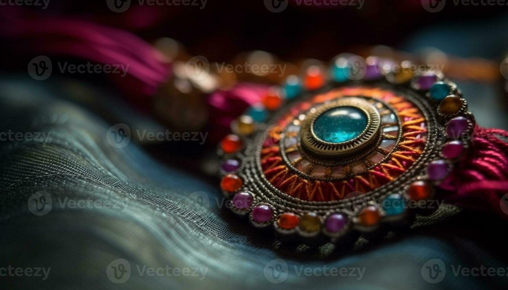 un' brillante, Multi colorato perlina braccialetto un' regalo di fascino generato di ai foto
