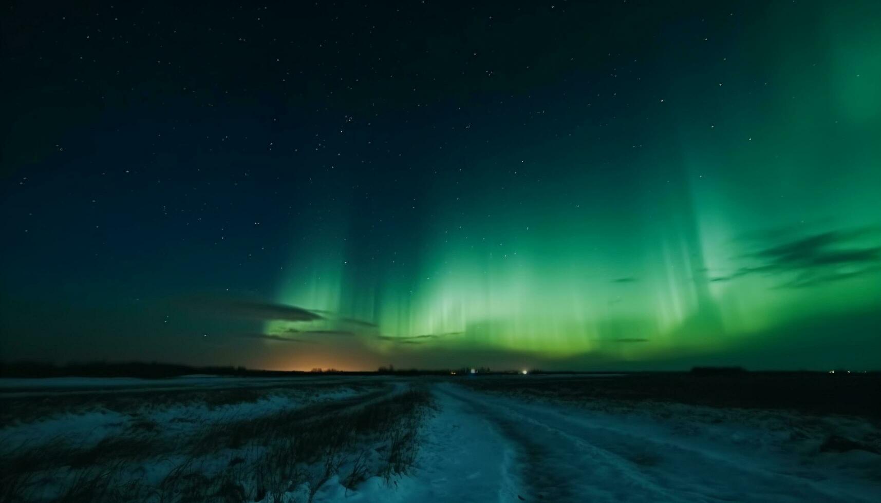 stella pista si illumina maestoso inverno paesaggio nel artico foresta avventura generato di ai foto