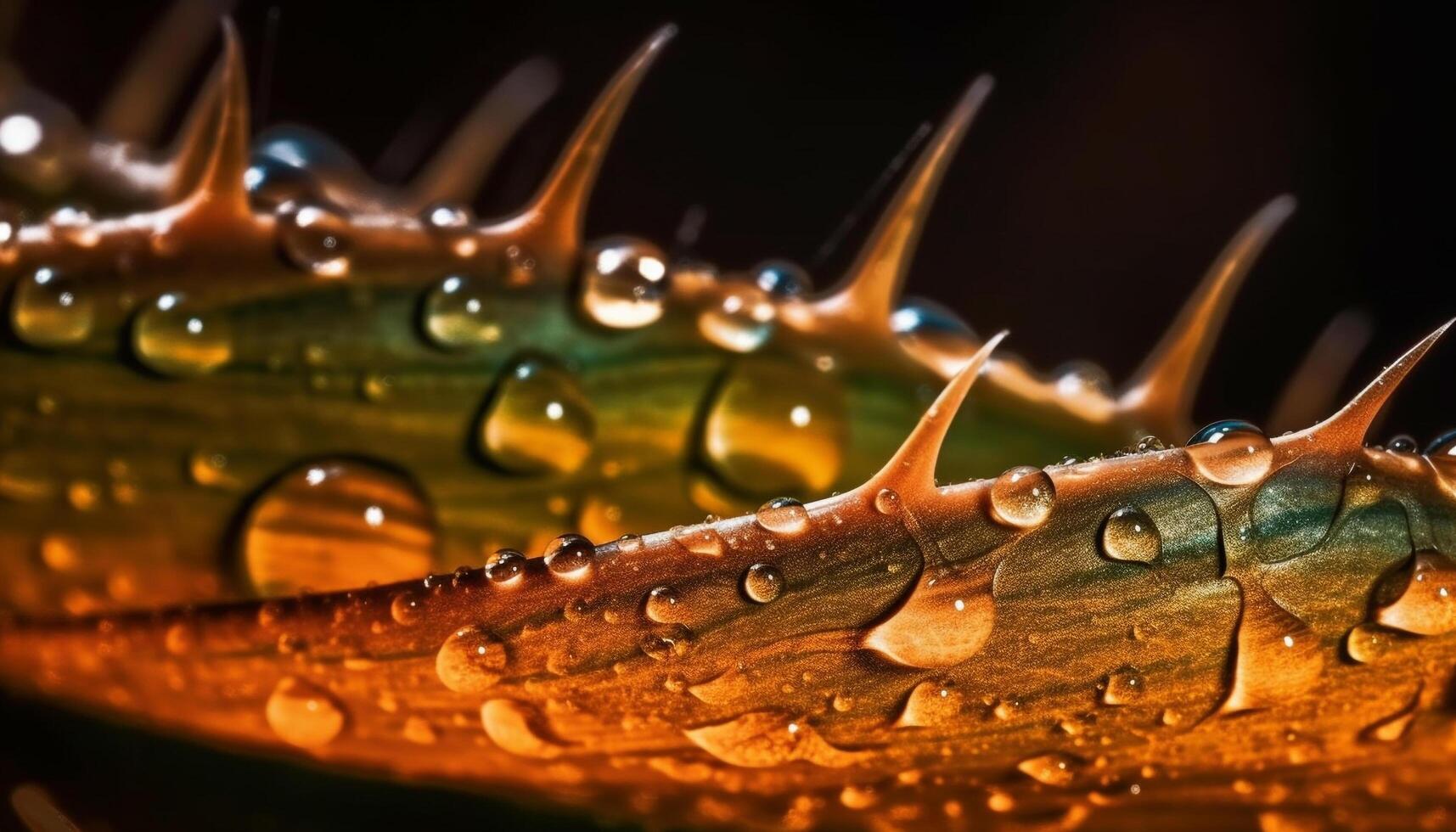 vivace giallo foglia con rugiada far cadere riflette salutare autunno crescita generato di ai foto