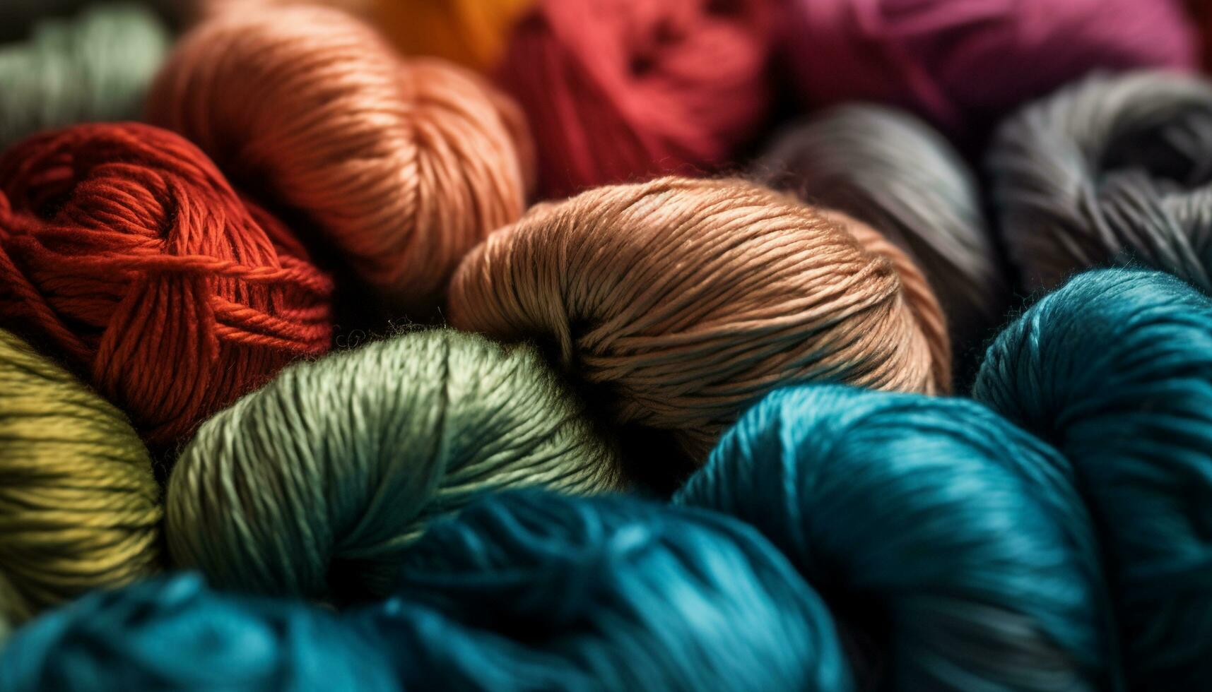 morbido di lana discussioni intrecciata in colorato inverno capi di abbigliamento disegni generato di ai foto