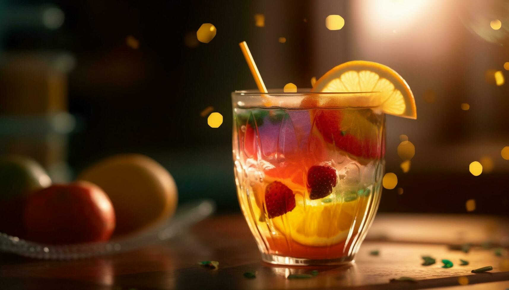 un' rinfrescante agrume cocktail con Limone, lime, e arancia fette generato di ai foto