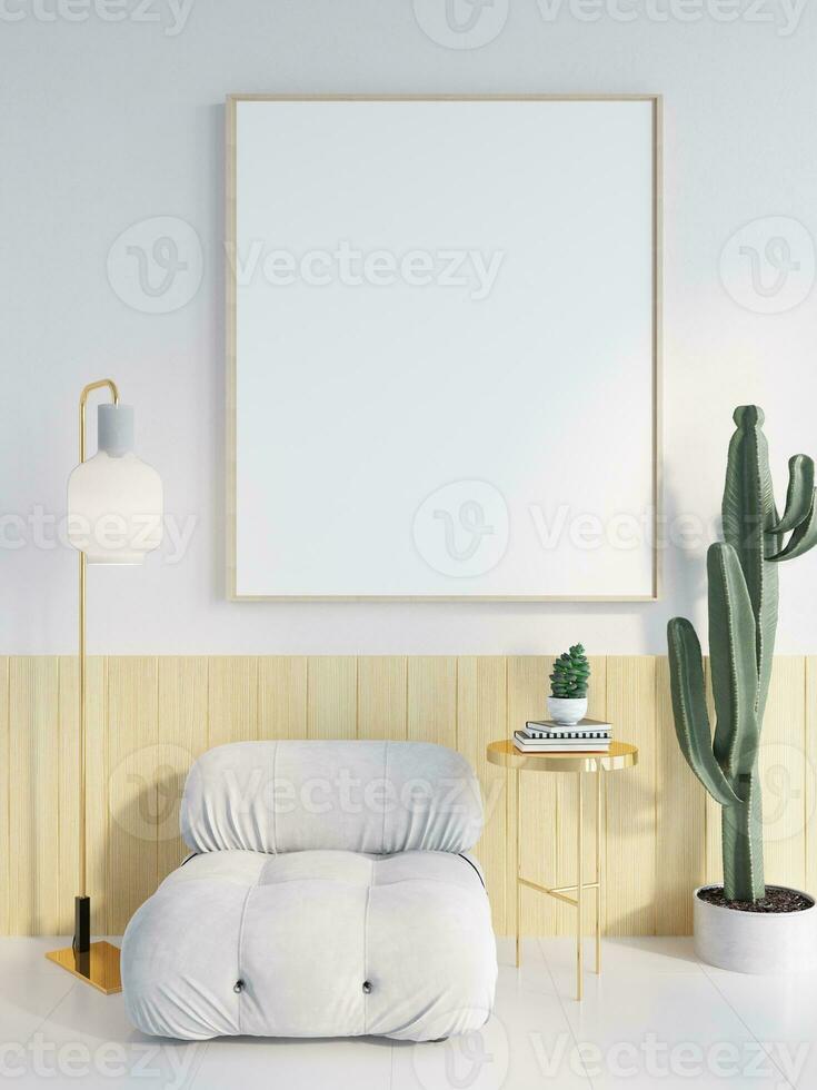 moderno casa interno modello nel parete vivente camera templete minimo accogliente design foto