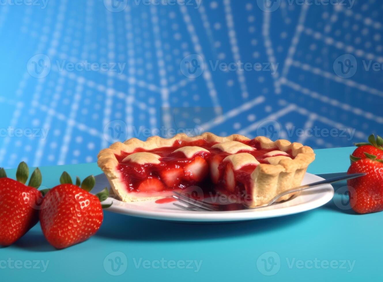 fragola crostata. illustrazione ai generativo foto