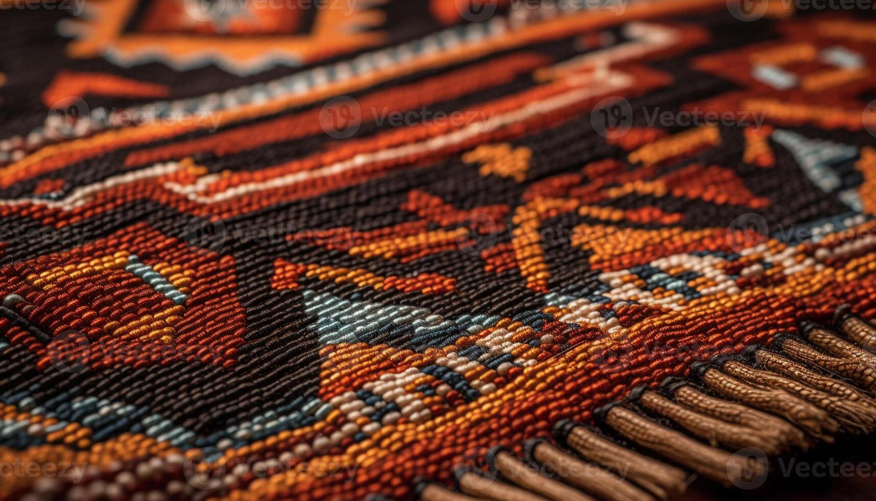 intrecciata kilim tappeto vetrine Turco tessile cultura generato di ai foto