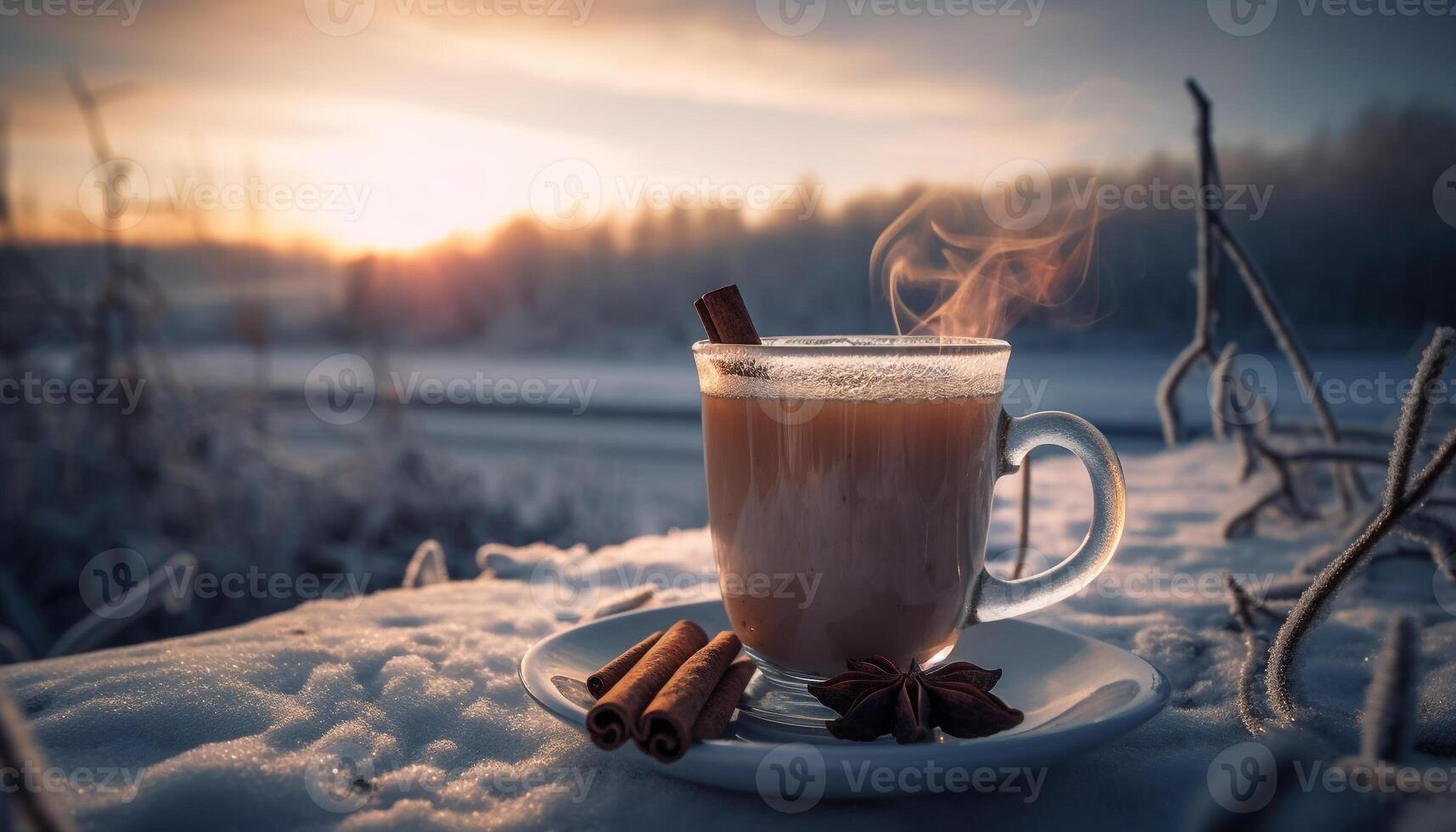 caldo cioccolato riscalda inverno con dolce rinfresco generato di ai foto