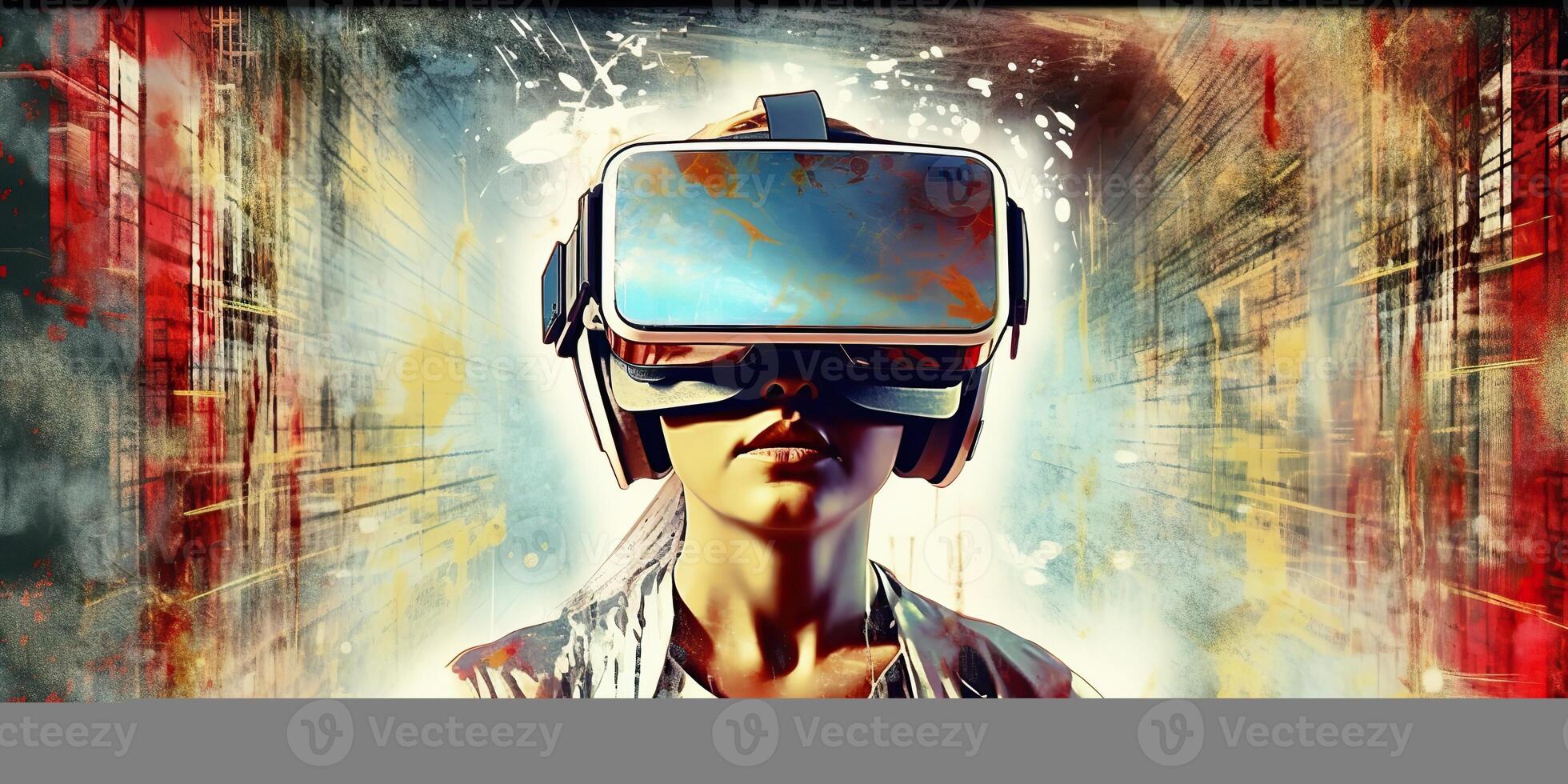 ai generato. ai generativo. vr virtuale la realtà futuro innovazione tecnologia ai meta dati mondo. grafico arte foto