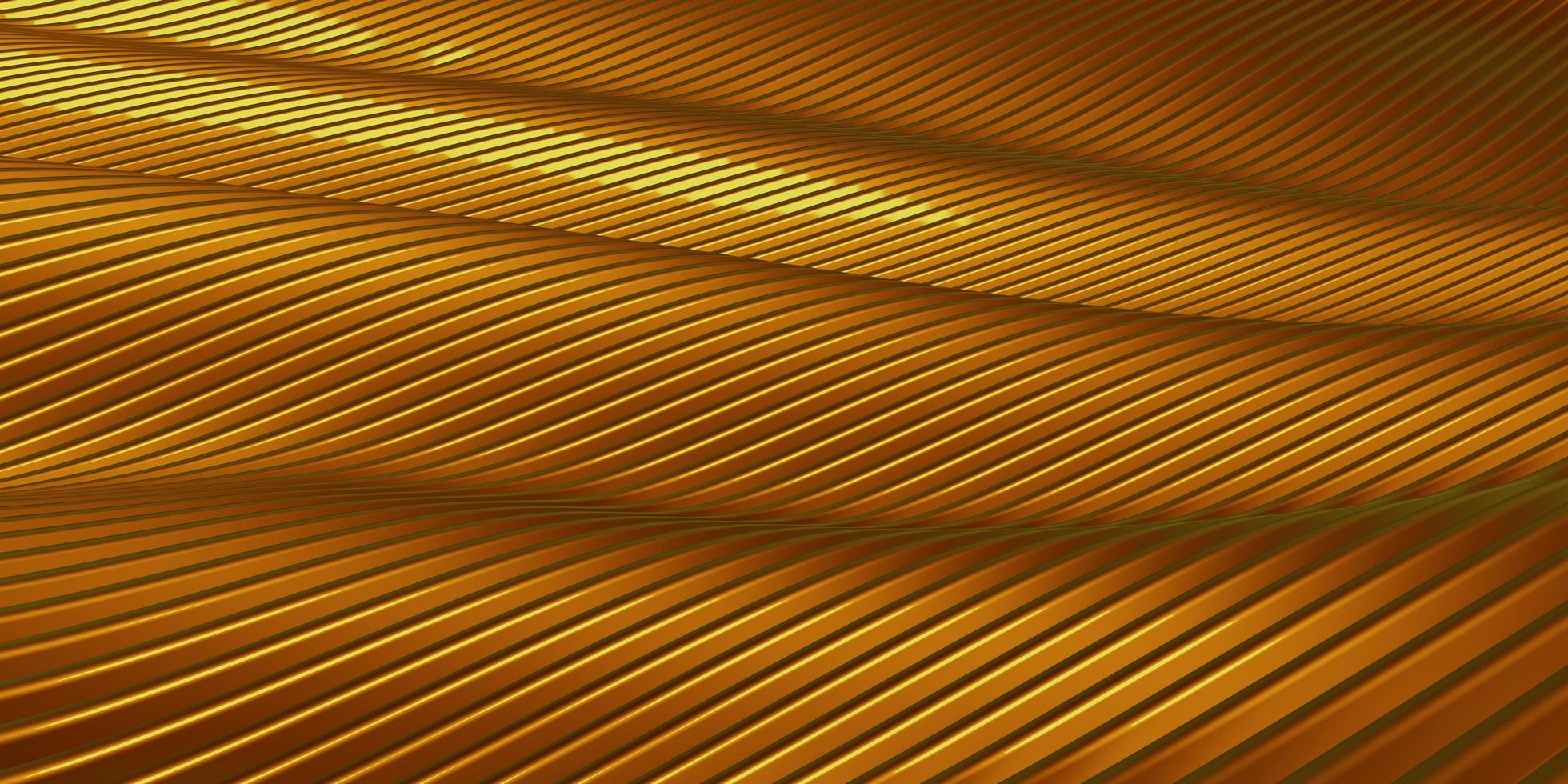 linee parallele dorate, illustrazione 3d foto