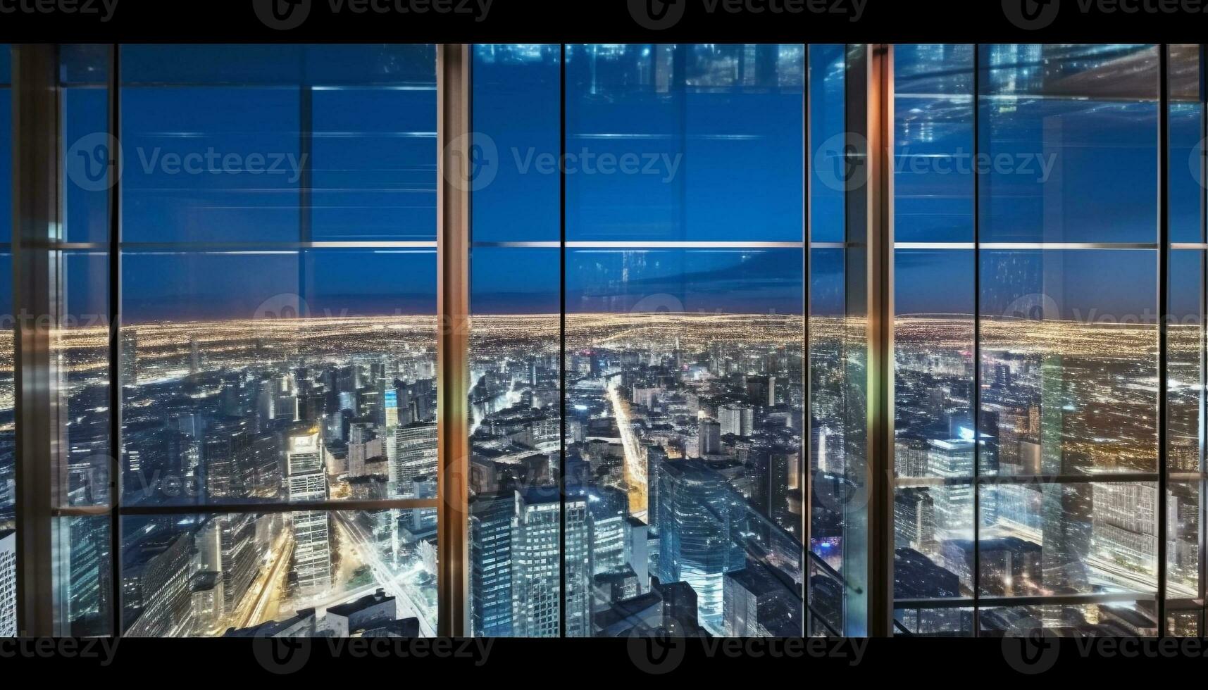 futuristico paesaggio urbano Pechino moderno grattacieli illuminato a crepuscolo generato di ai foto