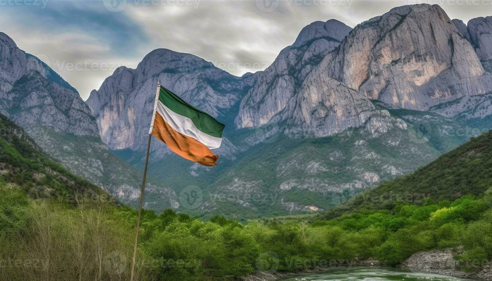 maestoso montagna gamma, panoramico paesaggio, la libertà nel natura bellezza generato di ai foto