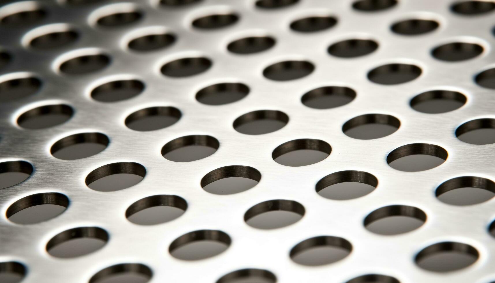 metallico cerchi nel un' griglia modello su bagnato acciaio fondale generato di ai foto