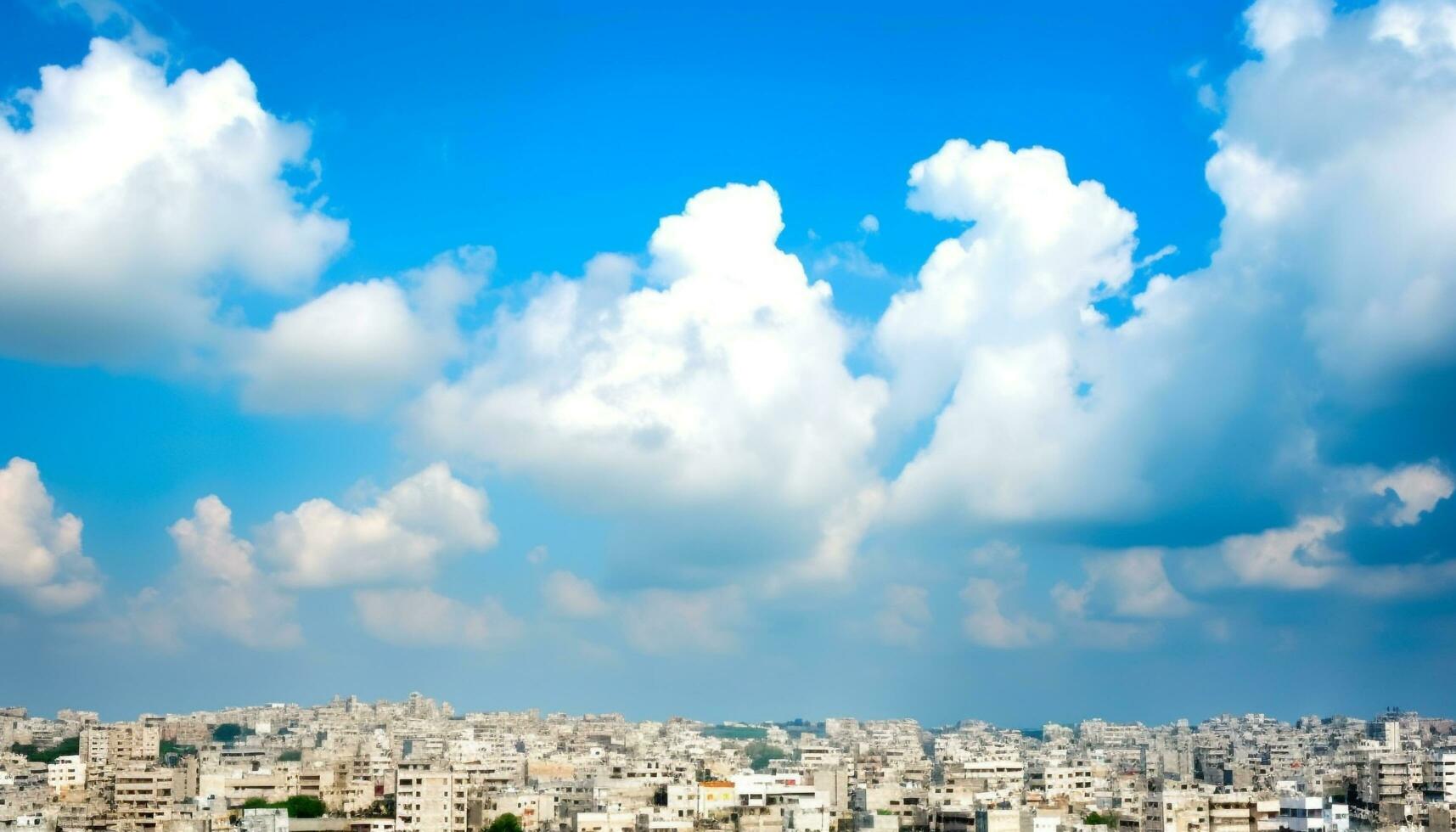 estate paesaggio urbano panoramico orizzonte, luminosa cielo, no le persone, famoso architettura generato di ai foto