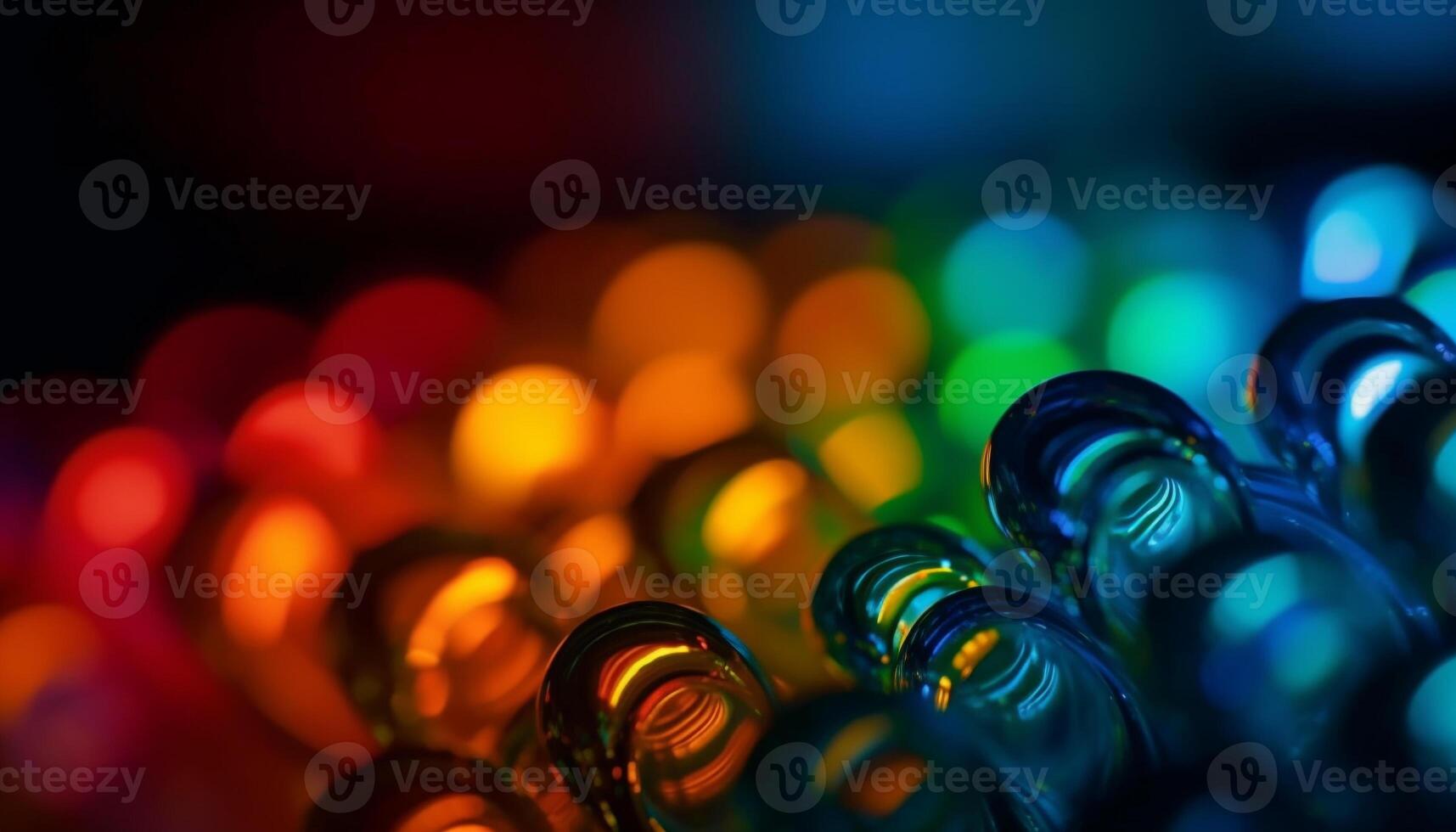 vivace colori illuminare astratto cerchio modello nel sfocato sfondo generato di ai foto