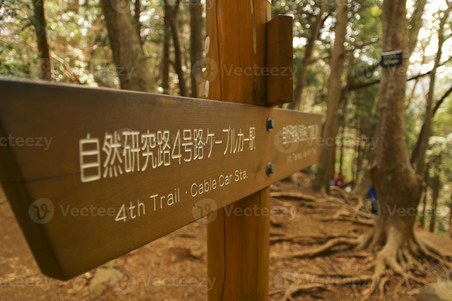 cartello sul monte takao foto