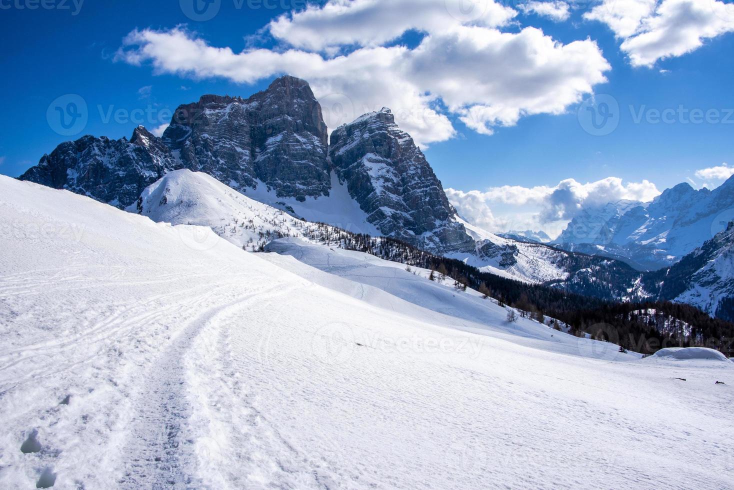 paesaggio montano innevato foto