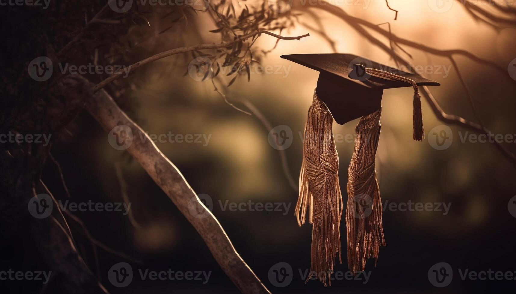 successo nel formazione scolastica diploma, berretto, nappa, realizzazione generato di ai foto