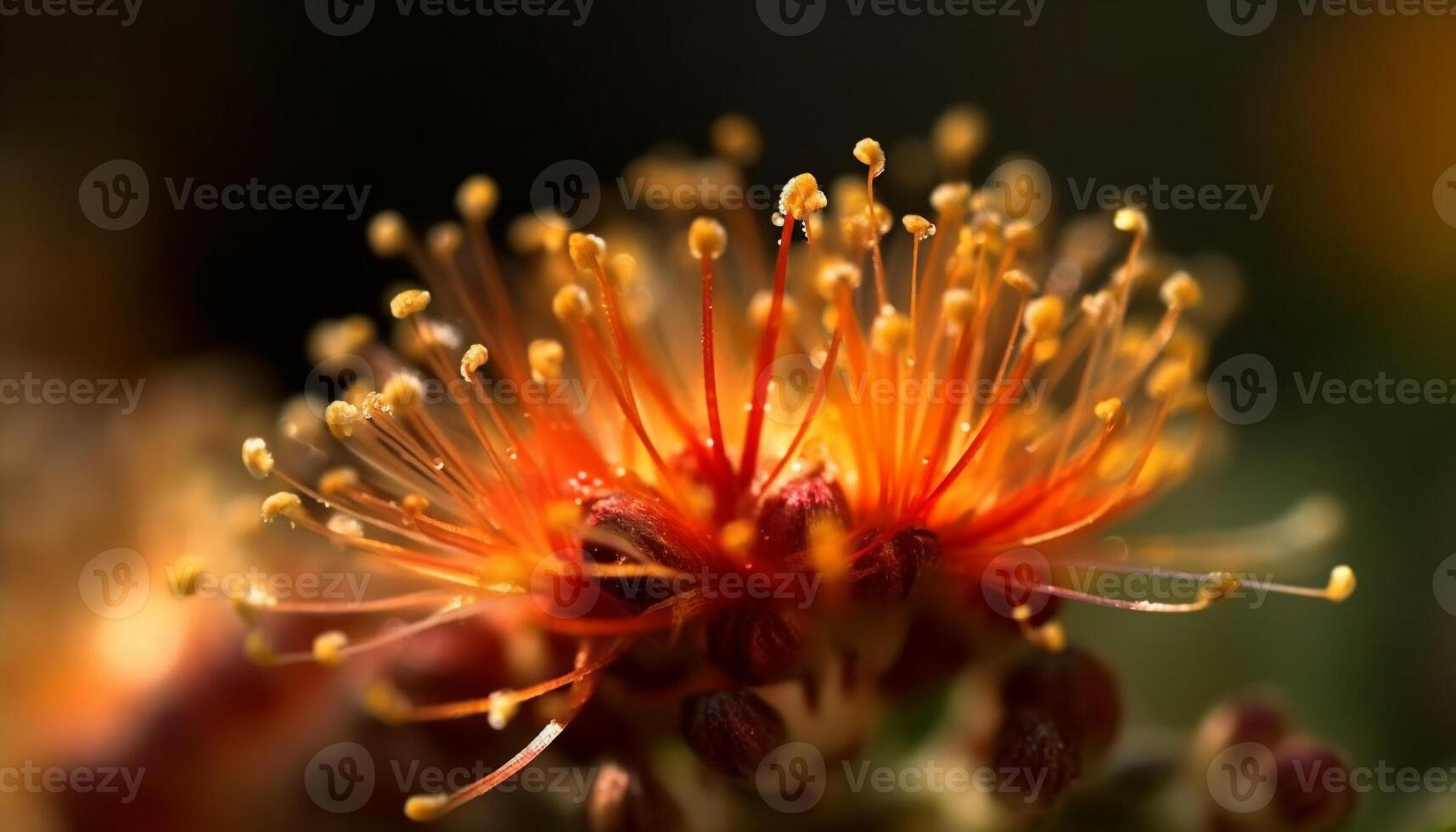 singolo fiore fiore, vivace rosa stame crescita generato di ai foto