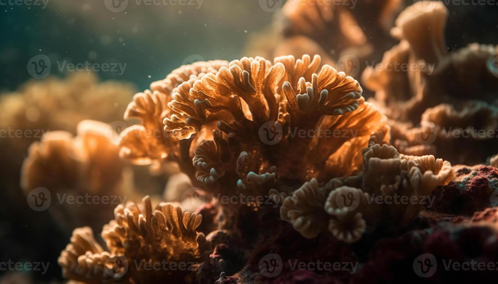 colorato scogliera brulicante con mare vita sotto generato di ai foto