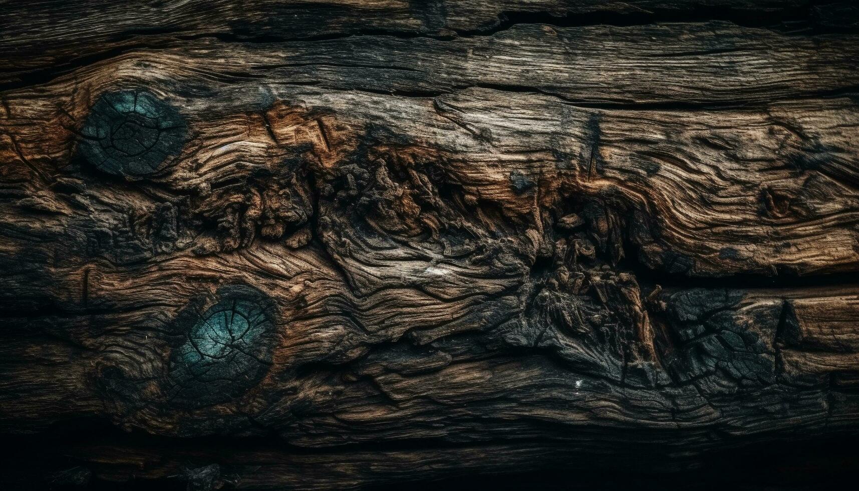 ruvido legname tavola su vecchio albero tronco generato di ai foto