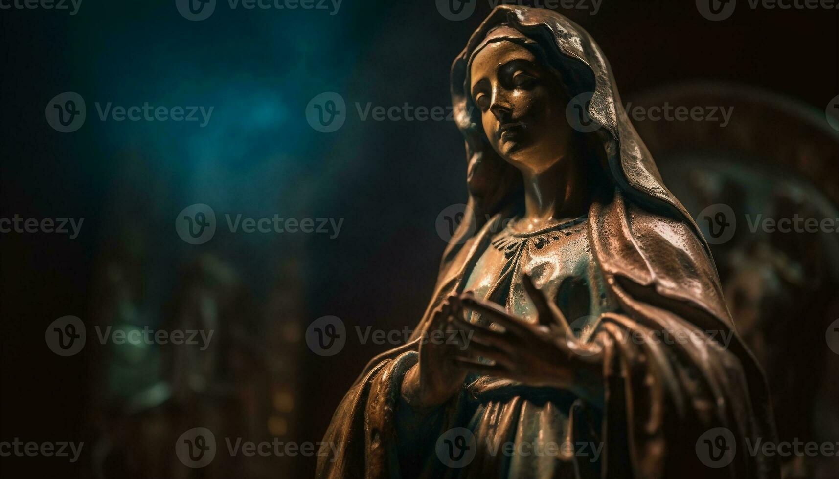 statua di madre Maria simboleggia cattolico spiritualità generato di ai foto