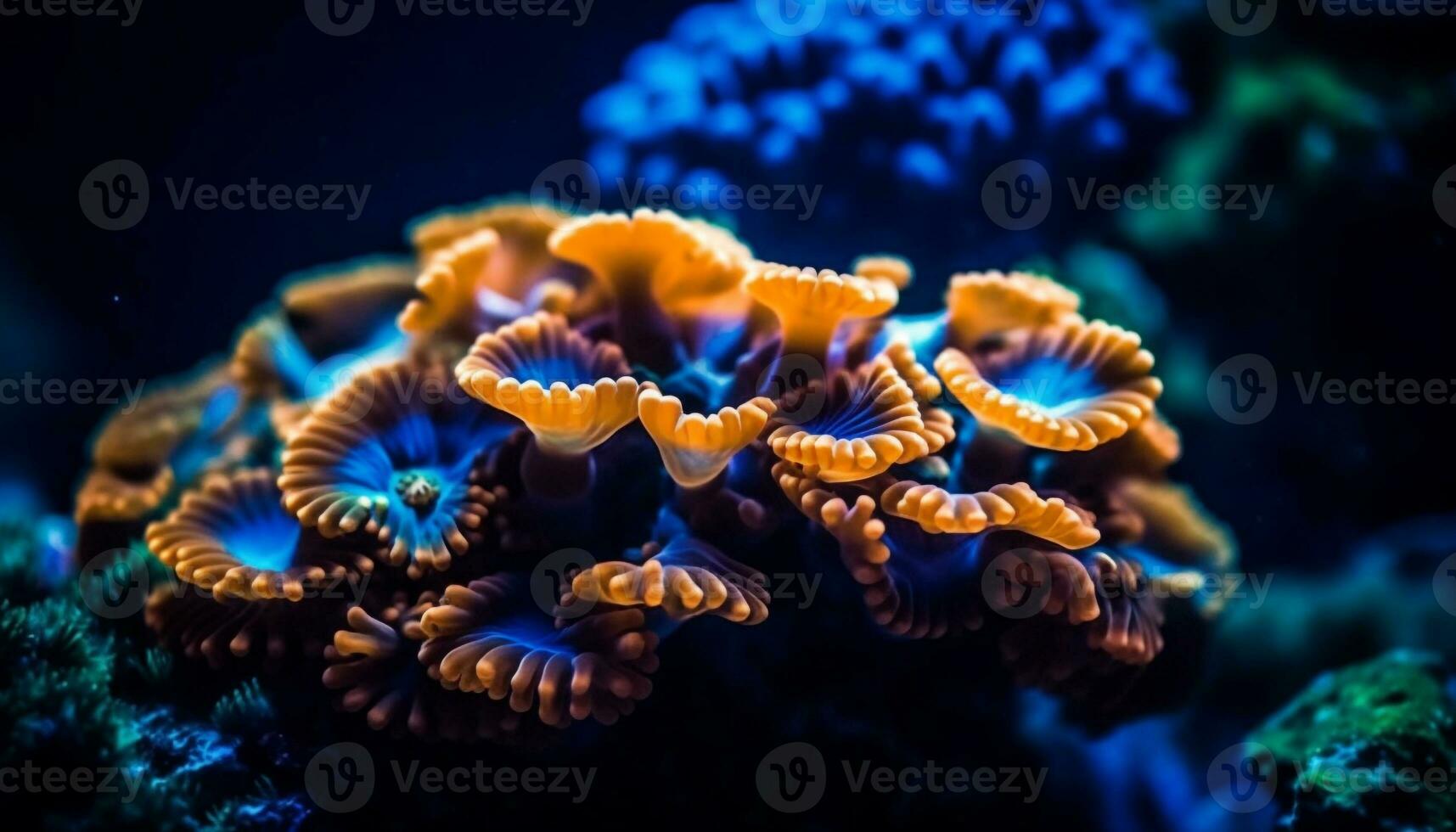colorato mare vita prospera nel subacqueo scogliera generato di ai foto