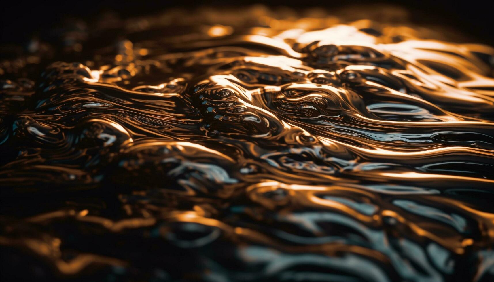 liscio cioccolato onda modello su acqua superficie generato di ai foto