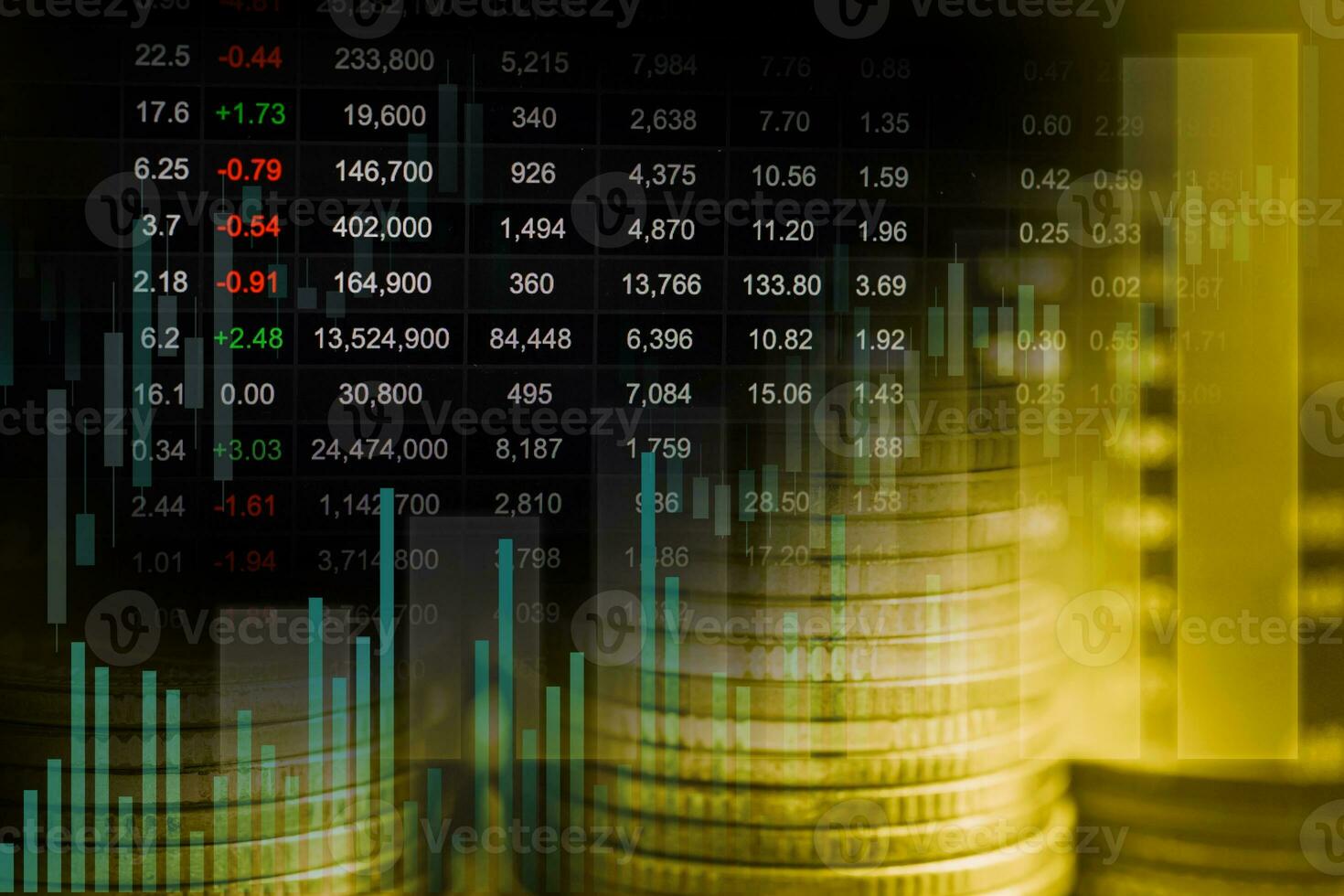 affari finanziari del mercato azionario, tecnologia digitale del grafico di tendenza dell'economia. foto