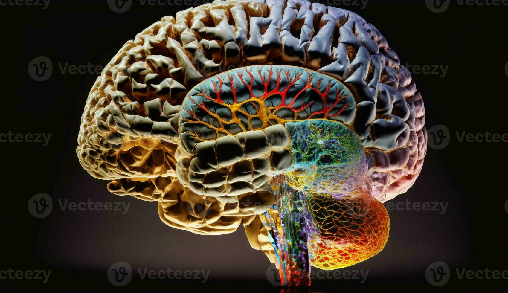 astratto illustrazione di ingrandita batteri nel multicolore modello generato di ai foto