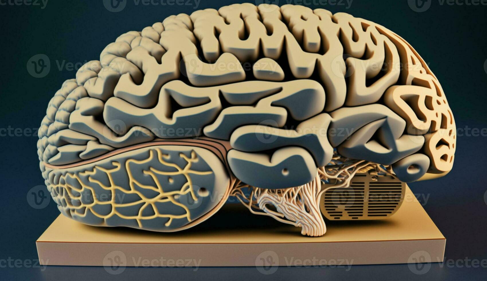 intelligenza e idee illustrare il umano cervello generato di ai foto