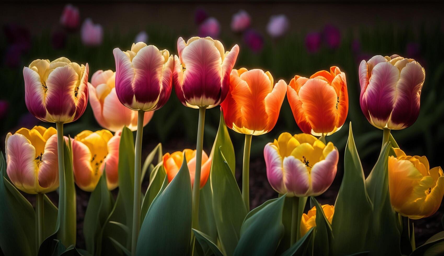 Multi colorato mazzo vivace petali natura celebrazione all'aperto generato di ai foto