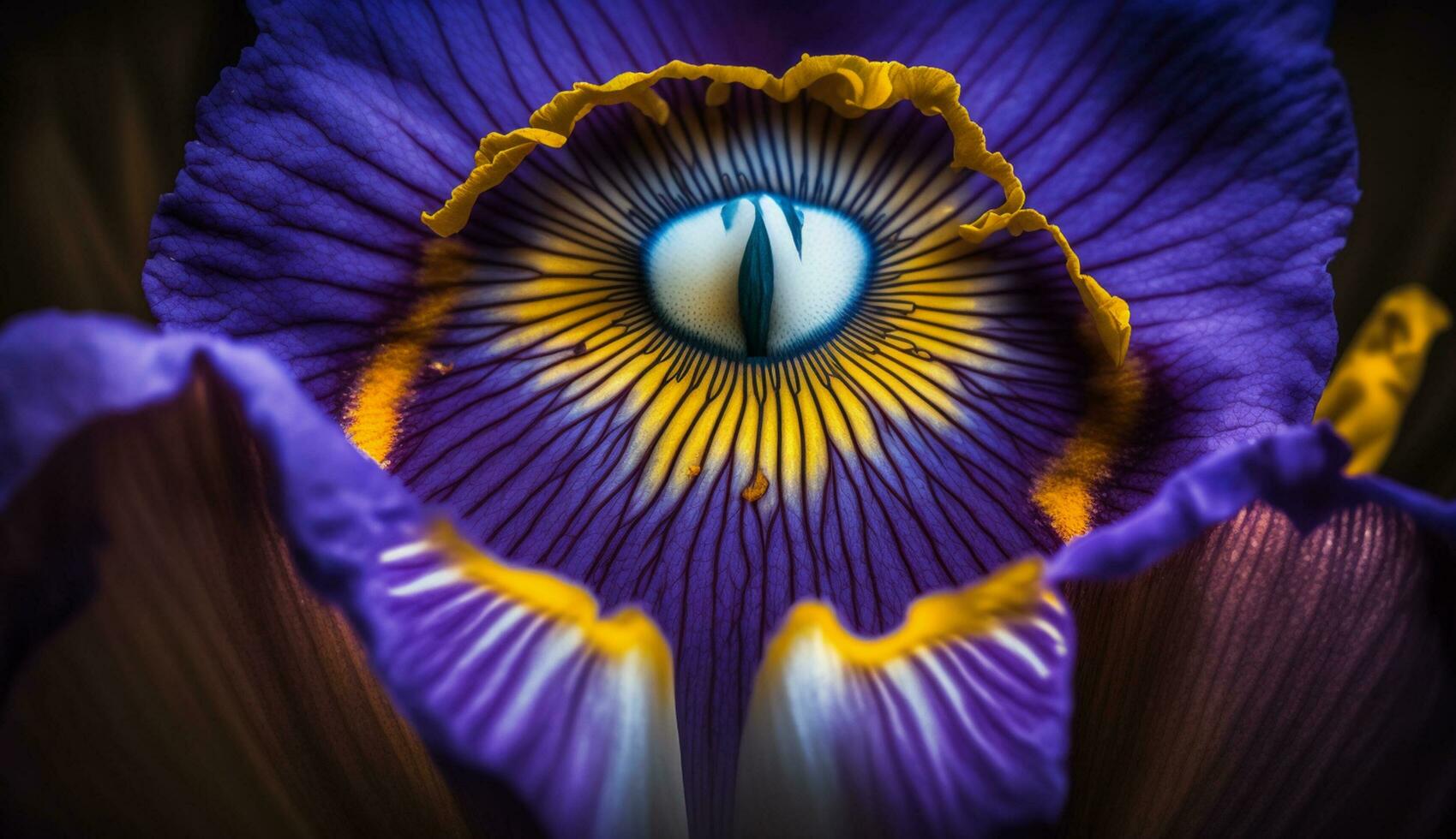 natura blu e viola bellezza nel uno fiore generato di ai foto