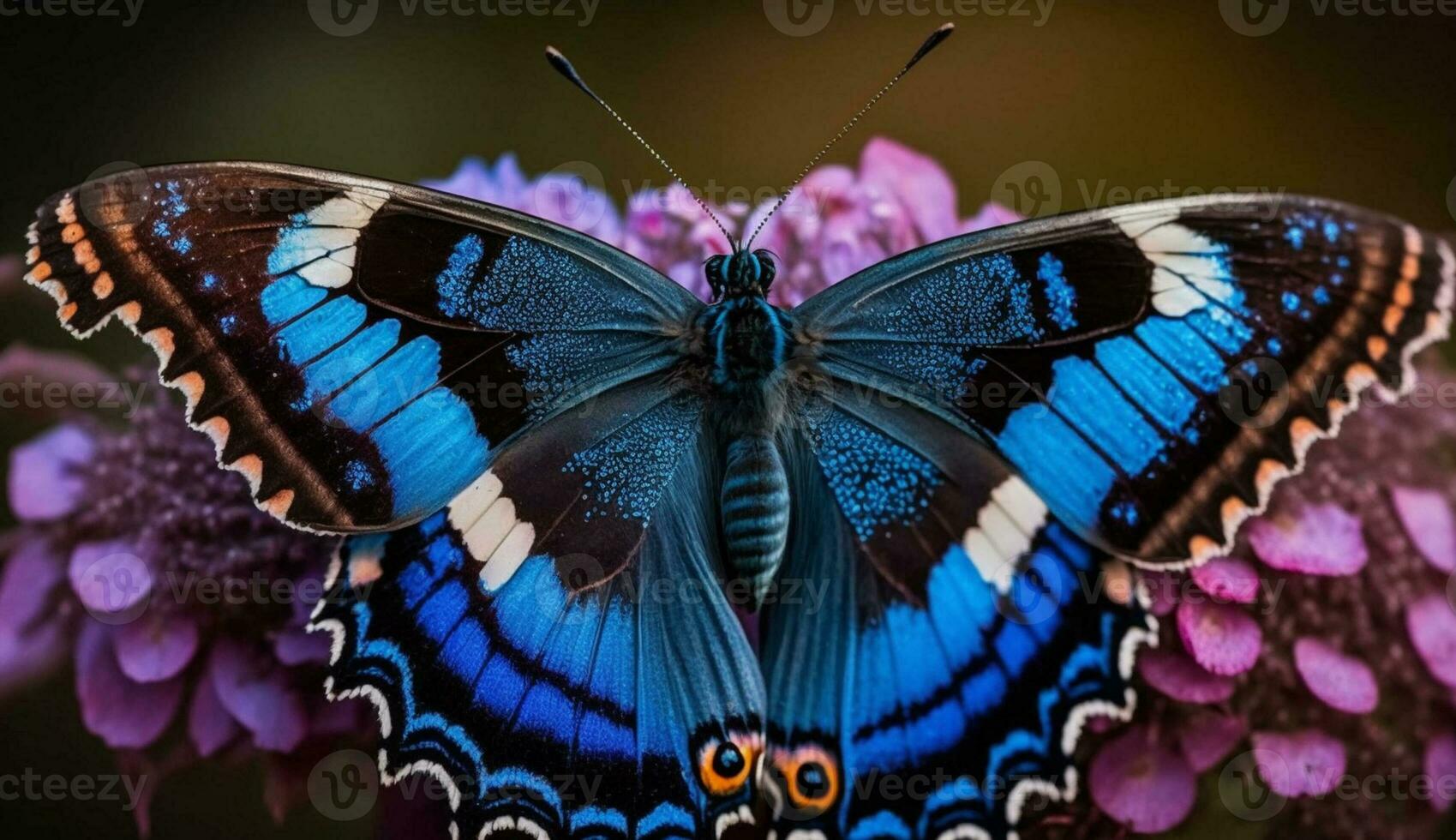 farfalla con Multi colorato Ali nel vivace giardino ,generativo ai foto
